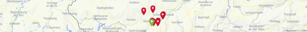Kartenansicht für Apotheken-Notdienste in der Nähe von Atzbach (Vöcklabruck, Oberösterreich)